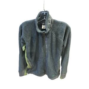 Vintage Patagonia Deep Pile Jacket Womens Large Full Zip Turquoise Rare